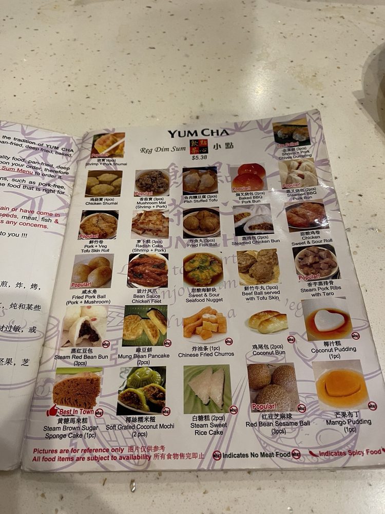 Menu Yum Cha